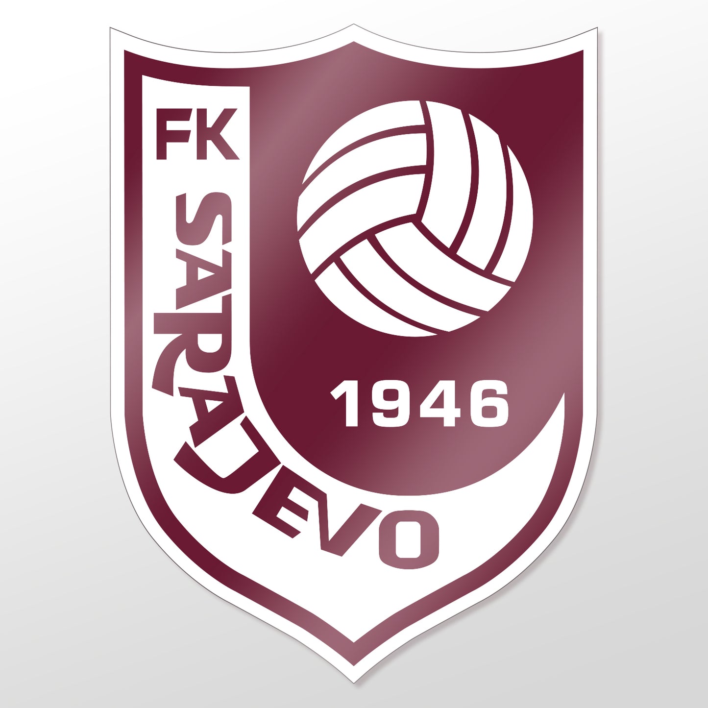 FK Sarajevo Crest Decal - Bordeaux/White